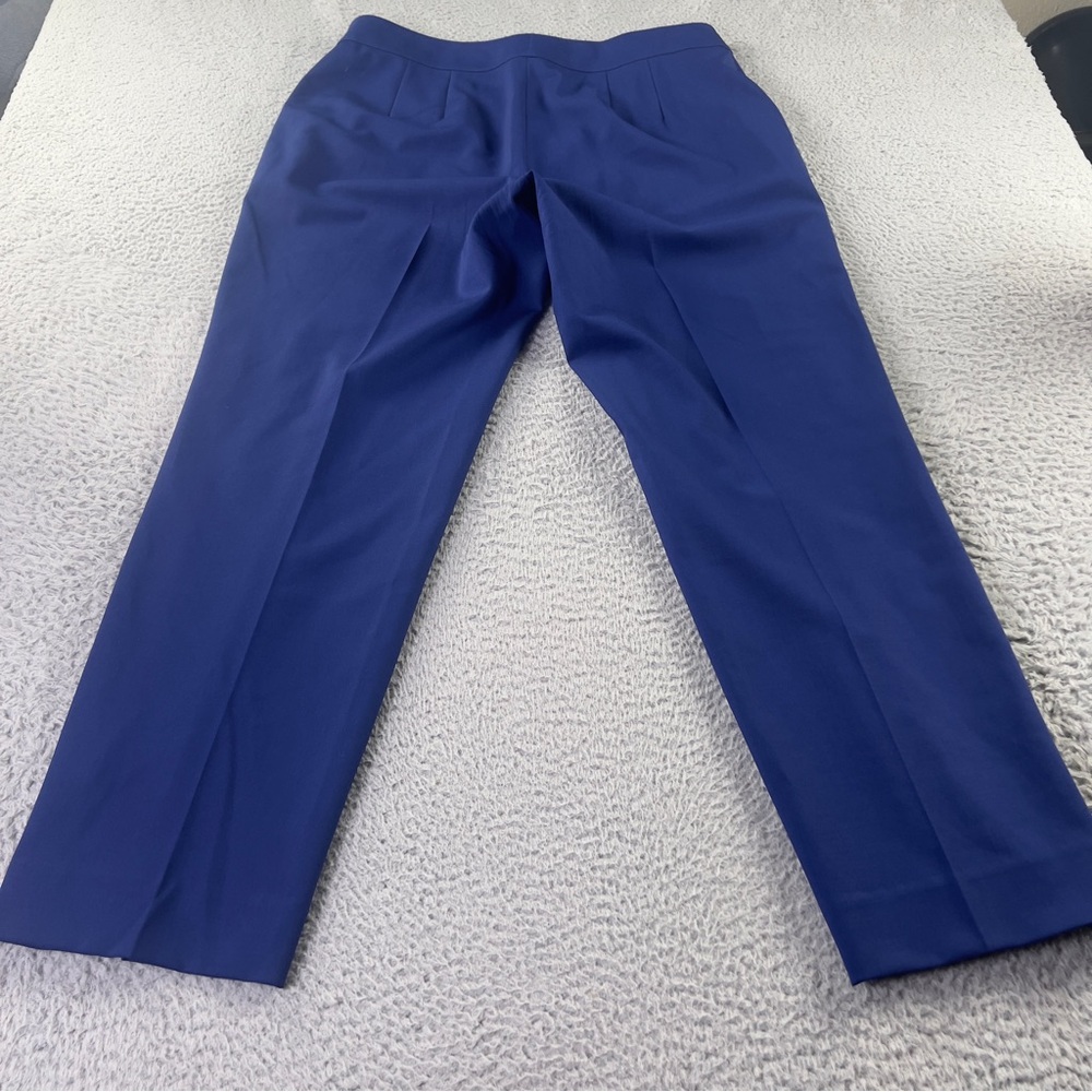 St John Pants Womens 10 Blue Straight Leg Lightweight Preppy Casual Pockets - Picture 2 of 8